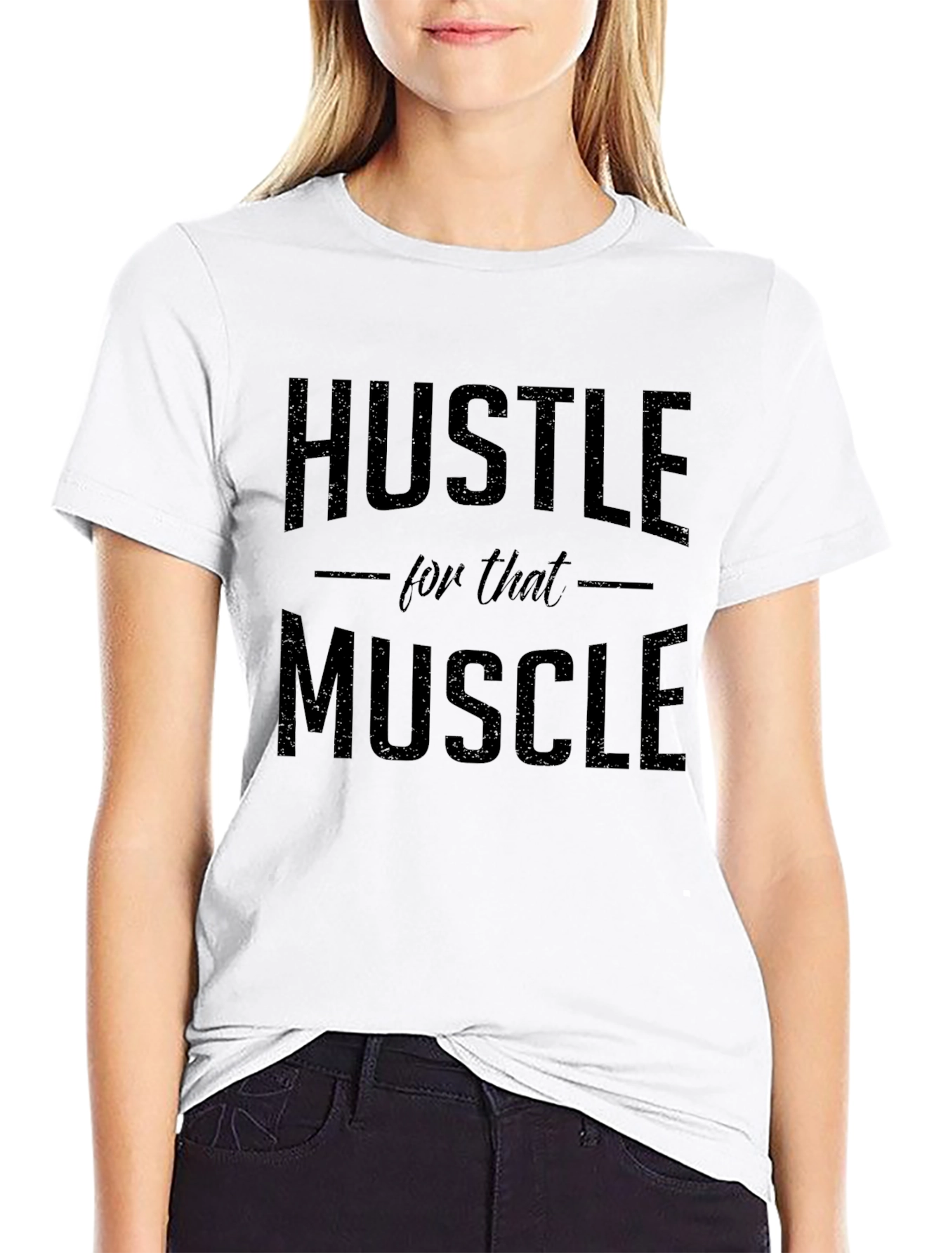 Hustle for That Muscle Black Graphic T-Shirt