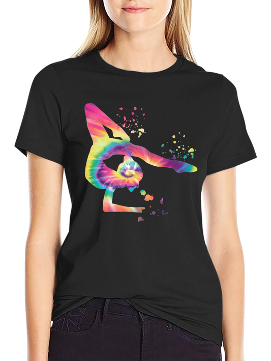 Tie Dye Gymnast Silhouette T-Shirt