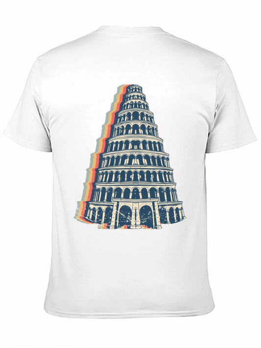 Tower Graphic Tee - Retro Style Black T-Shirt