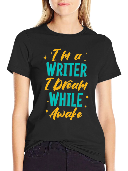 Writer Dreamer Graphic Tee - Black Cotton T-Shirt