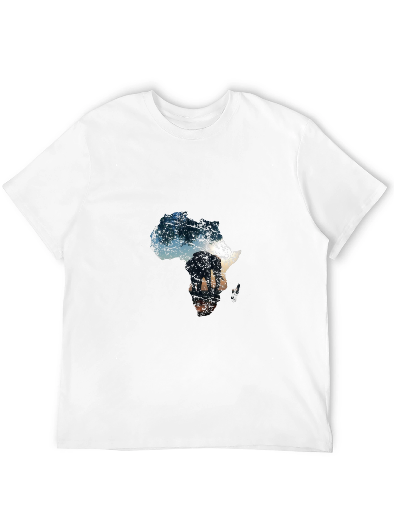 Africa Elephant Graphic Tee - Black Cotton Casual Shirt