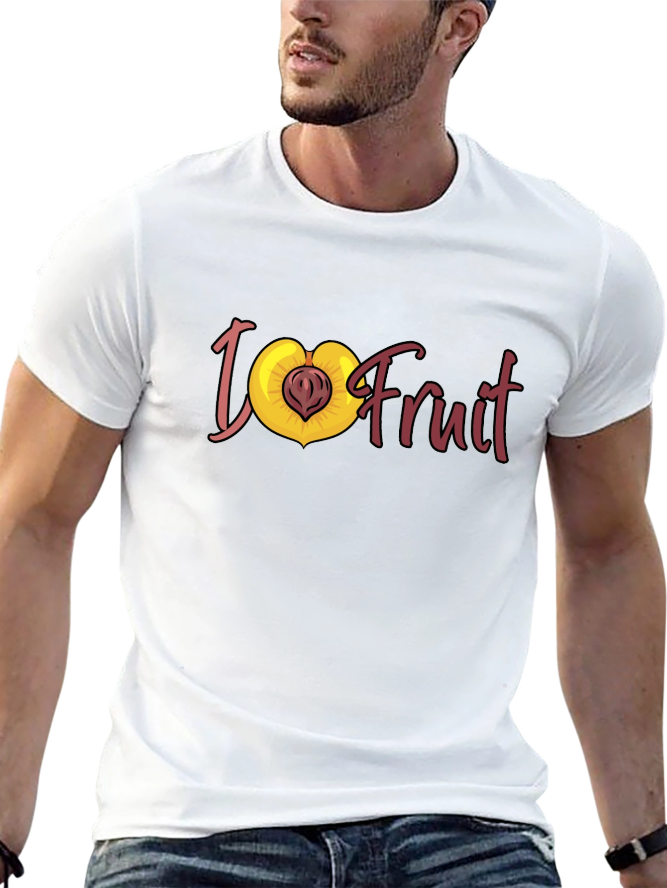 I Love Fruit T-Shirt - Peach Graphic Tee