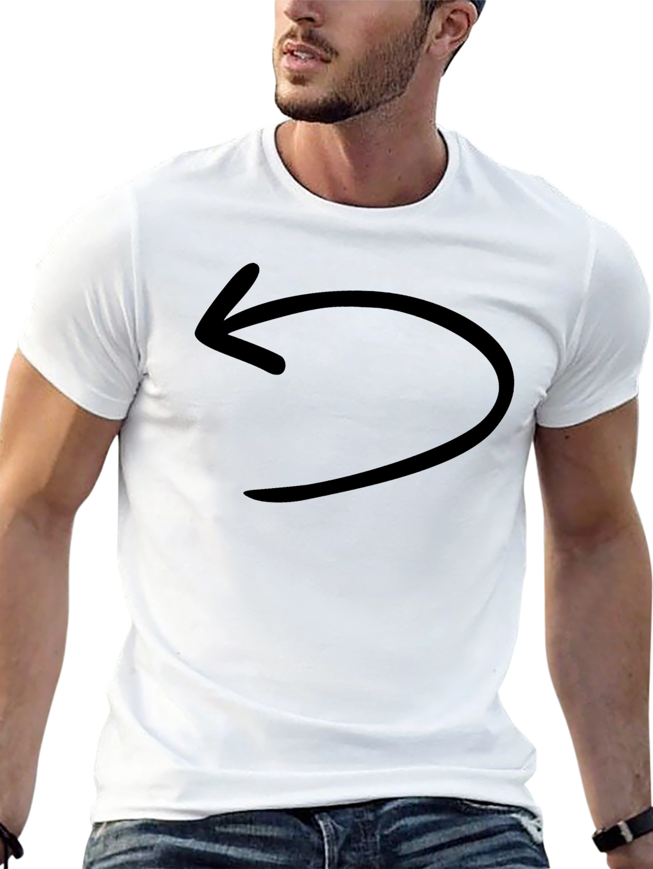Black T-Shirt with Arrow Graphic