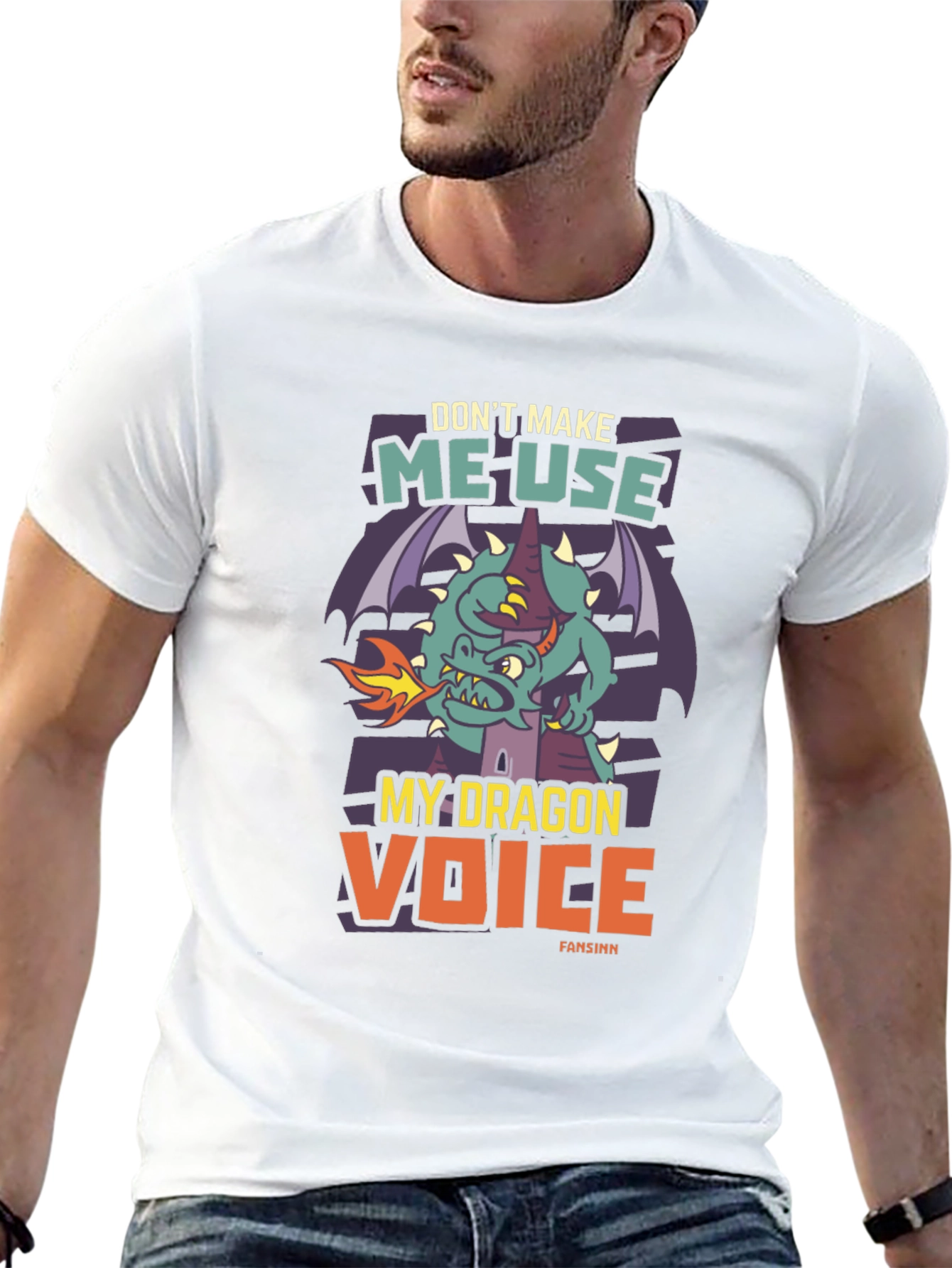 Dragon Voice Graphic Tee - Black Novelty T-Shirt