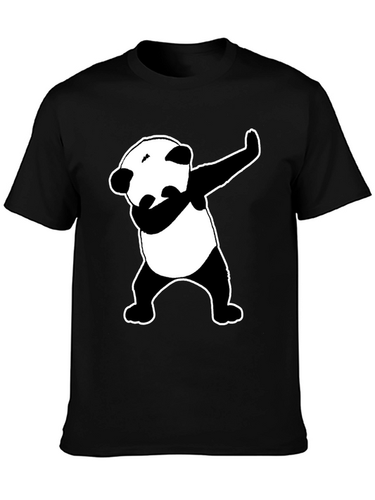 Dabbing Panda Graphic Tee - Black Cotton Blend