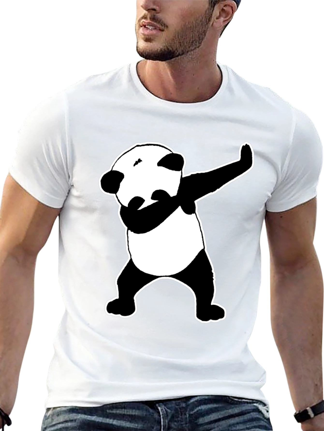 Dabbing Panda Graphic Tee - Black Cotton Blend