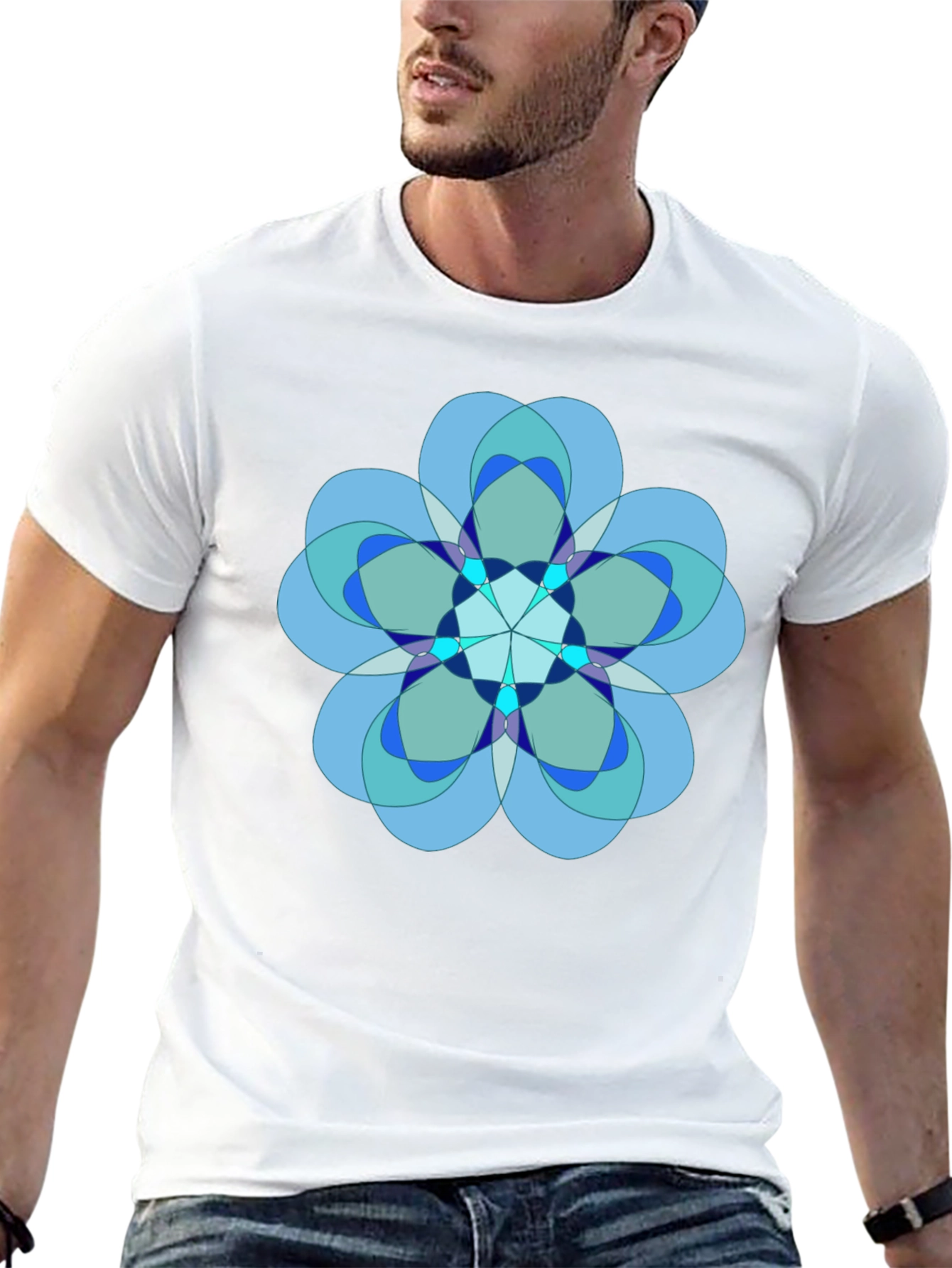 Geometric Flower Graphic Tee