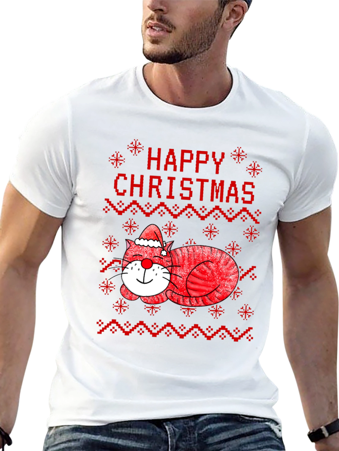 Happy Christmas Cat T-Shirt