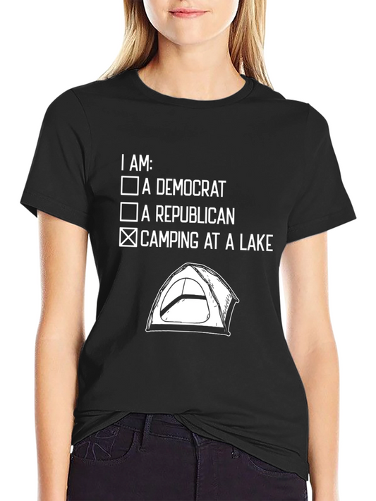 Camping at a Lake Novelty T-Shirt