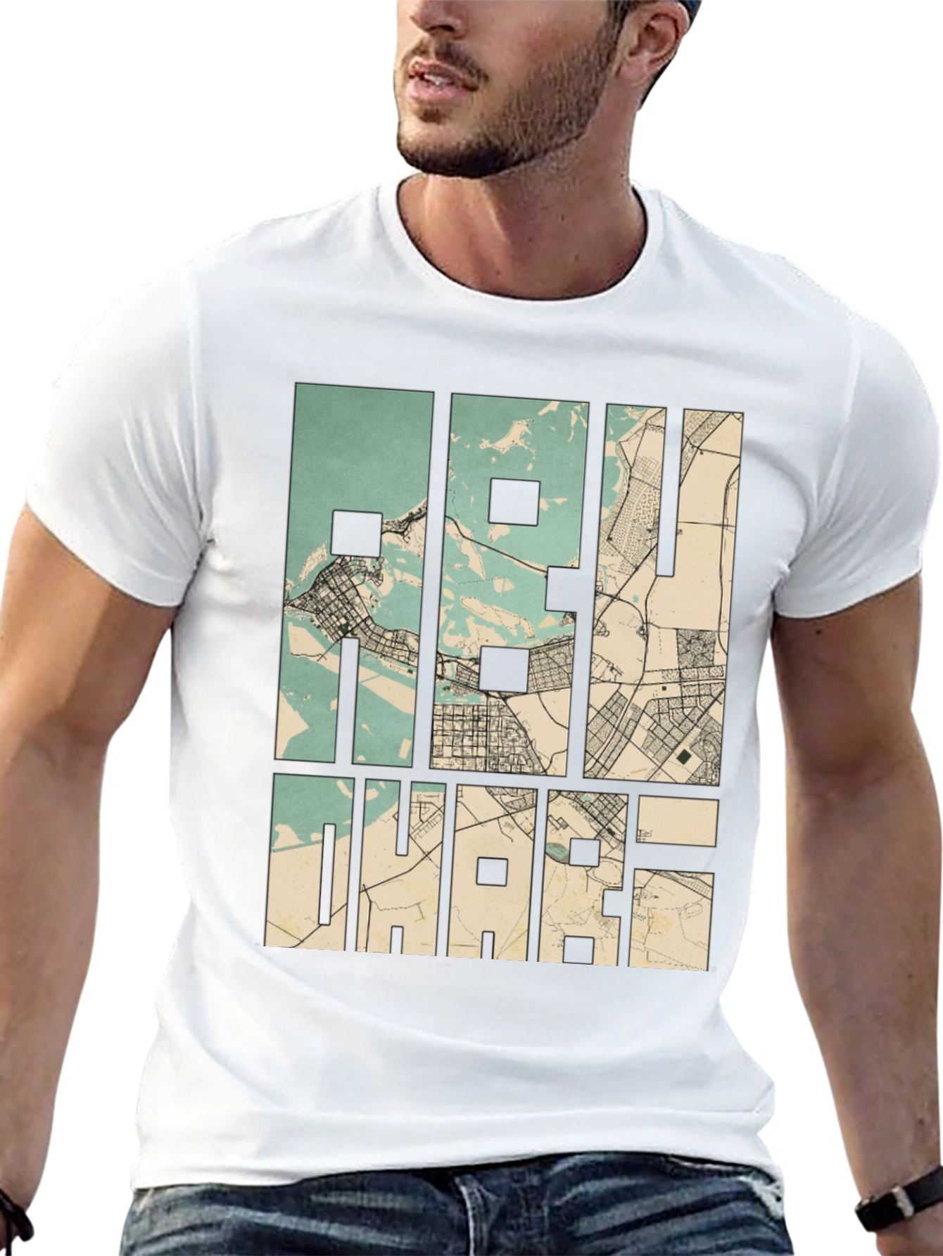Abu Dhabi Map T-Shirt - Stylish City Graphic Tee
