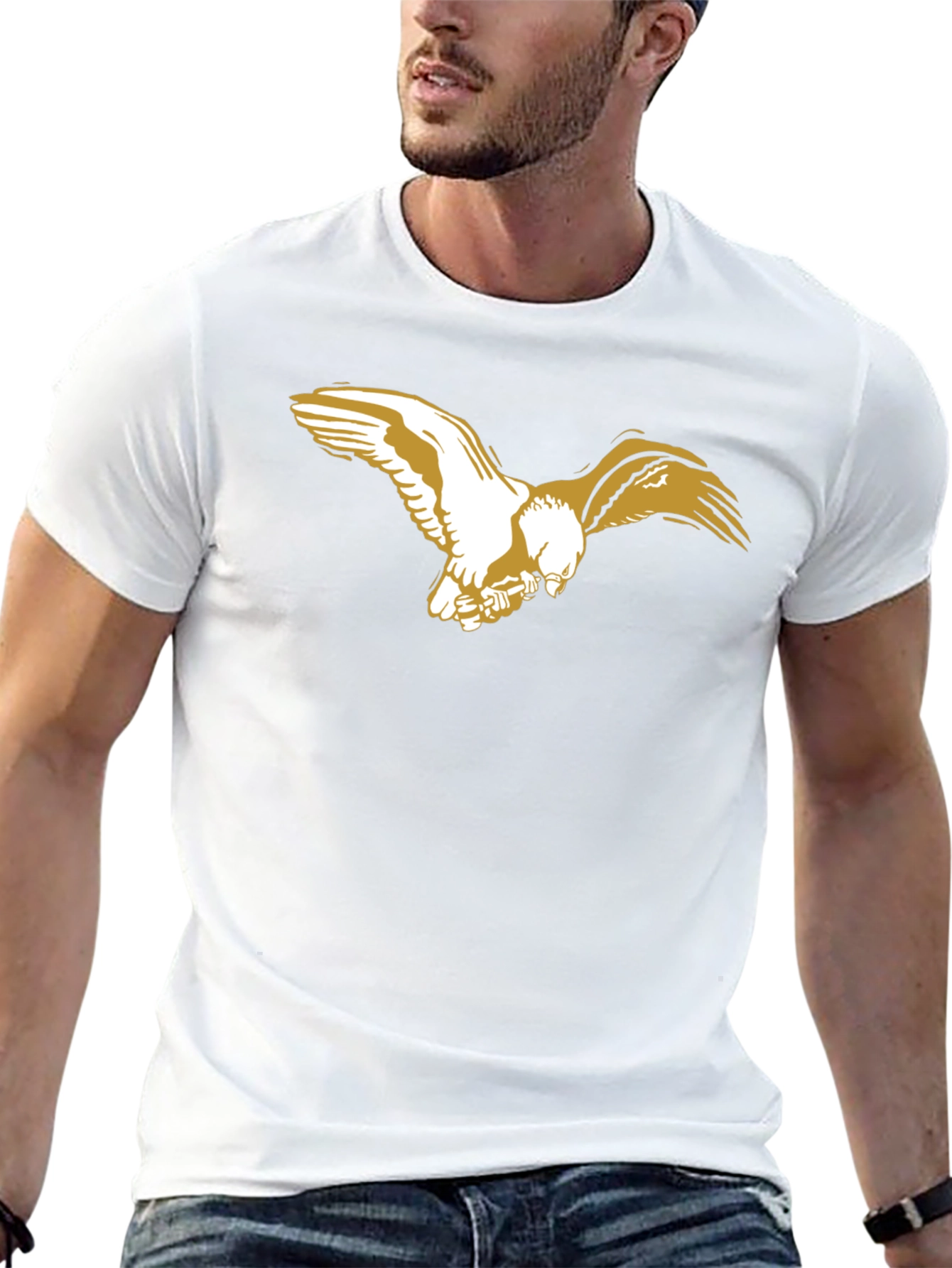 Black T-Shirt with Eagle Graphic