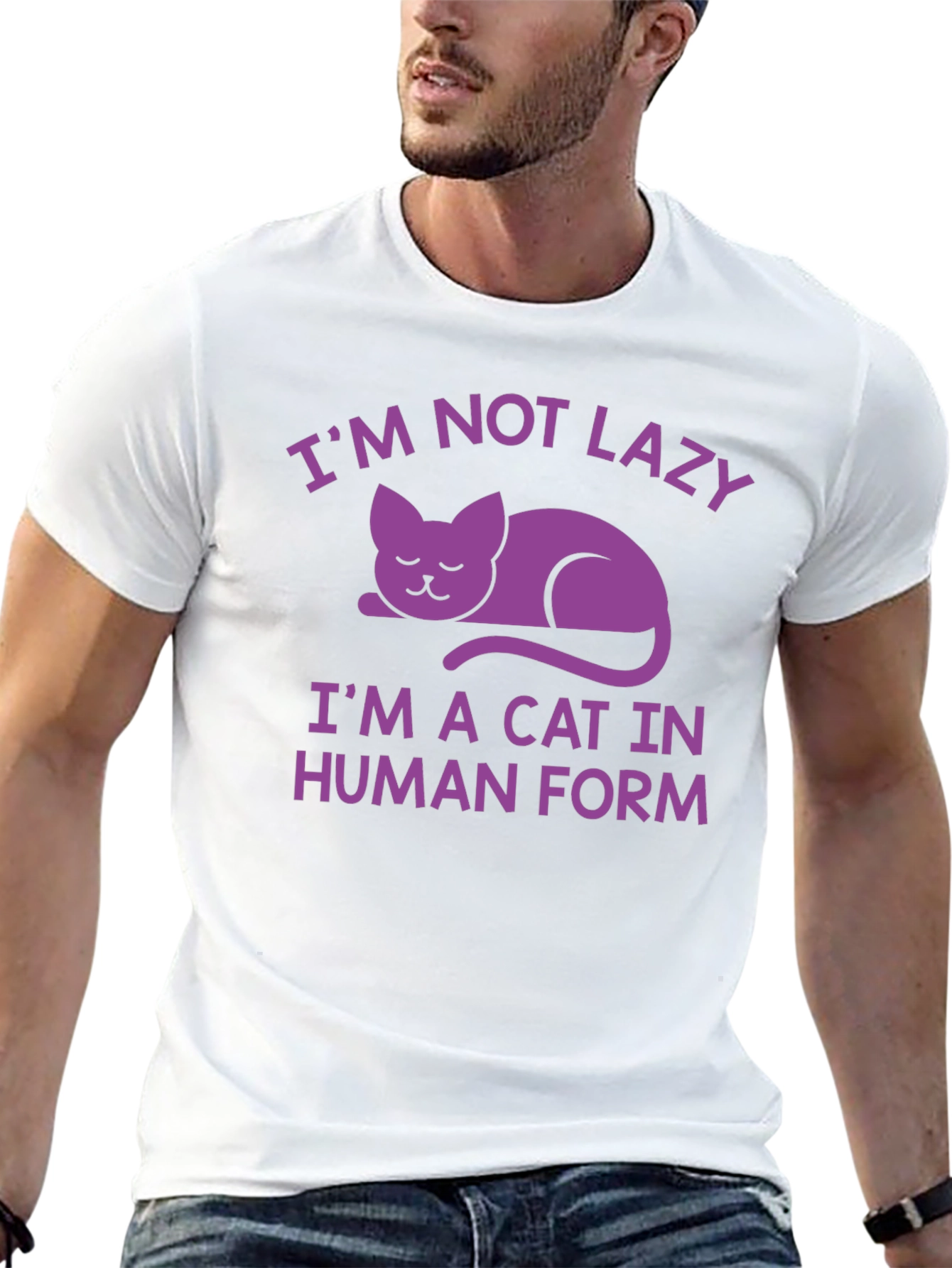 Im Not Lazy Cat T-Shirt - Funny Novelty Tee