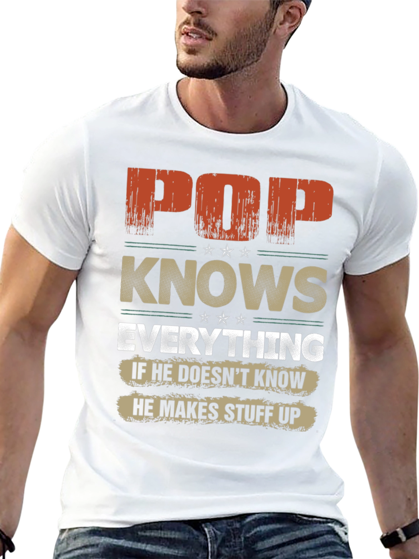 Pop Knows Everything Graphic T-Shirt - Fathers Day Gift