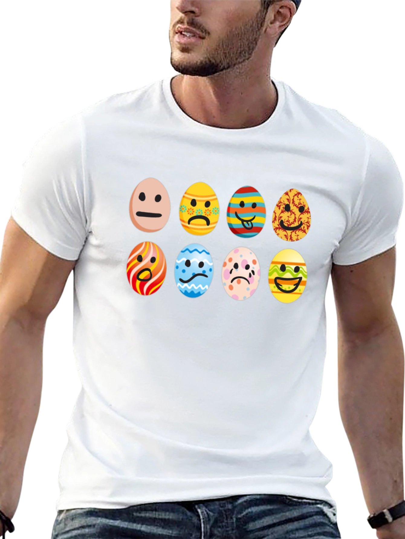 Easter Emoji Egg Black T-Shirt