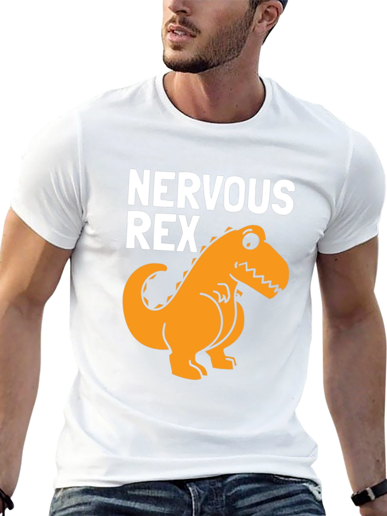Nervous Rex T-Shirt - Funny Dinosaur Tee