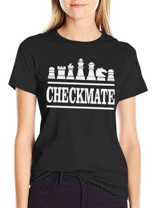 Chess Checkmate Graphic Tee - Black Cotton T-Shirt