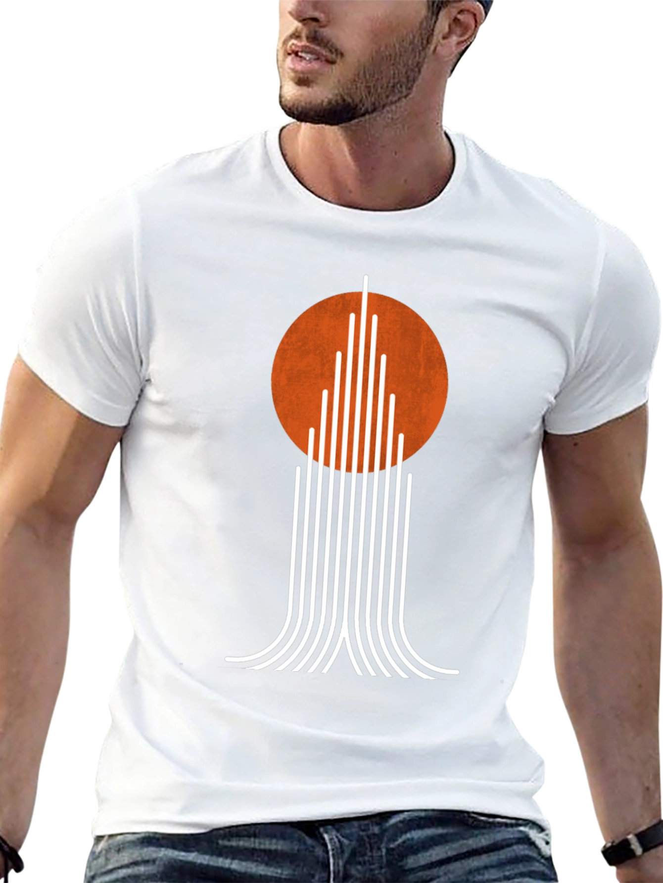 Modernist Sunset Tee - Geometric Graphic T-Shirt