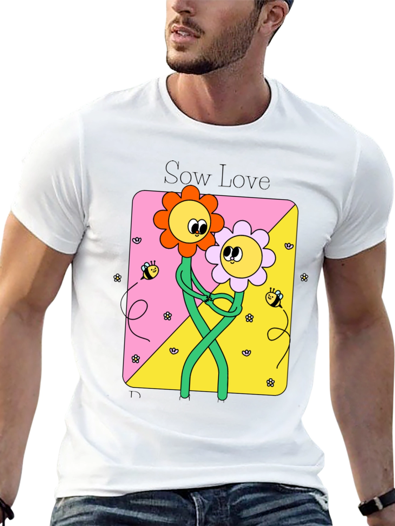 Sow Love Graphic Tee - Cute Flower Power T-Shirt