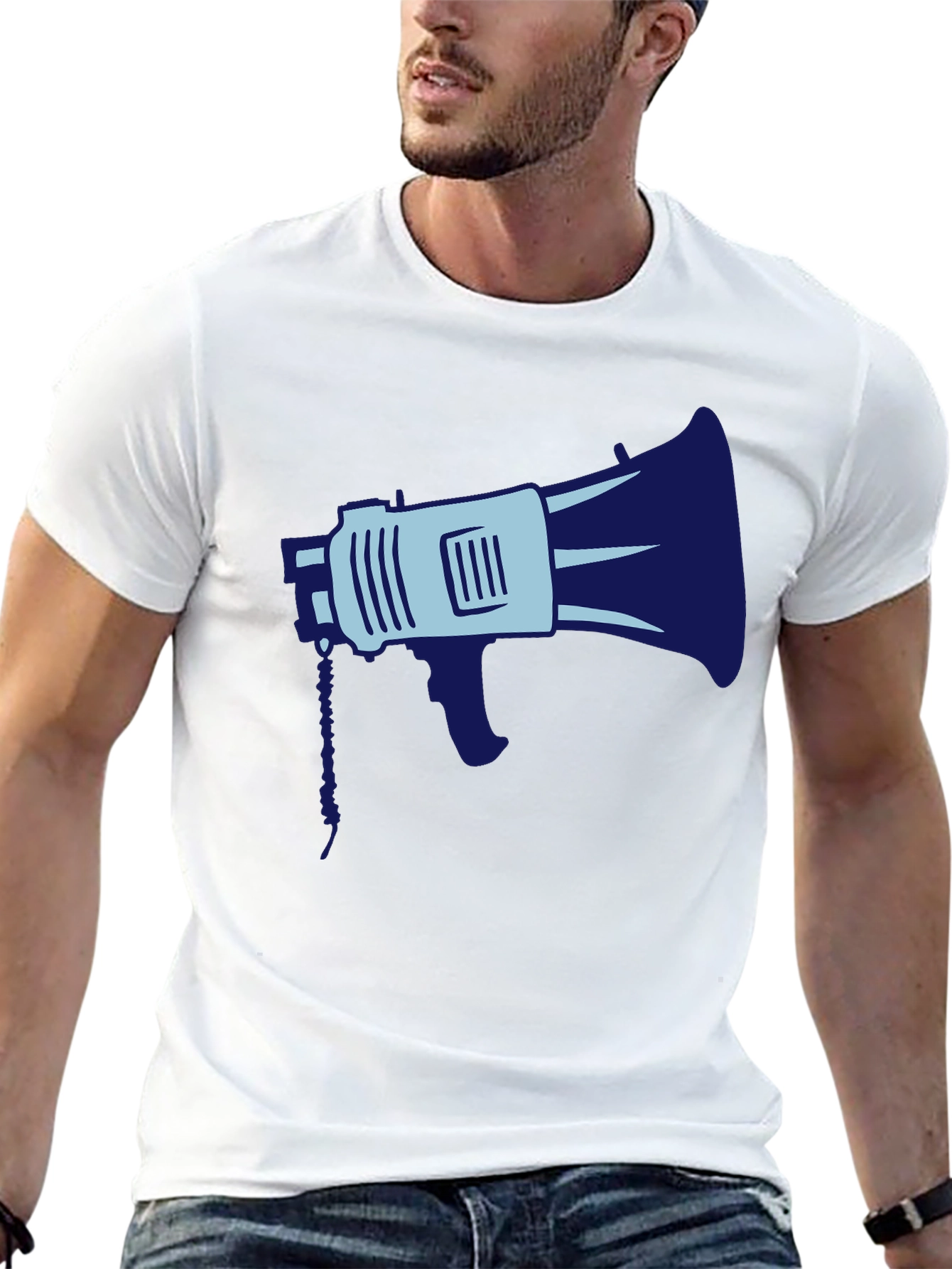 Megaphone Graphic Tee - Black Cotton Blend