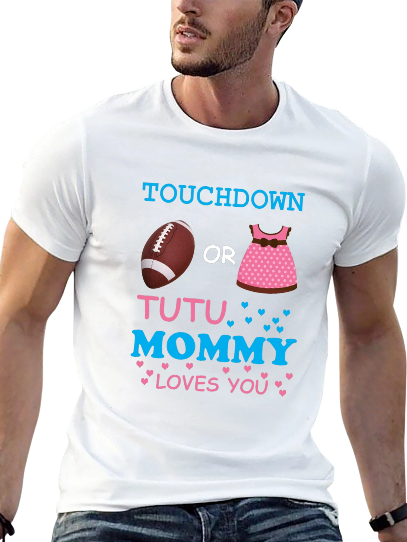 Touchdown or Tutu Gender Reveal T-Shirt