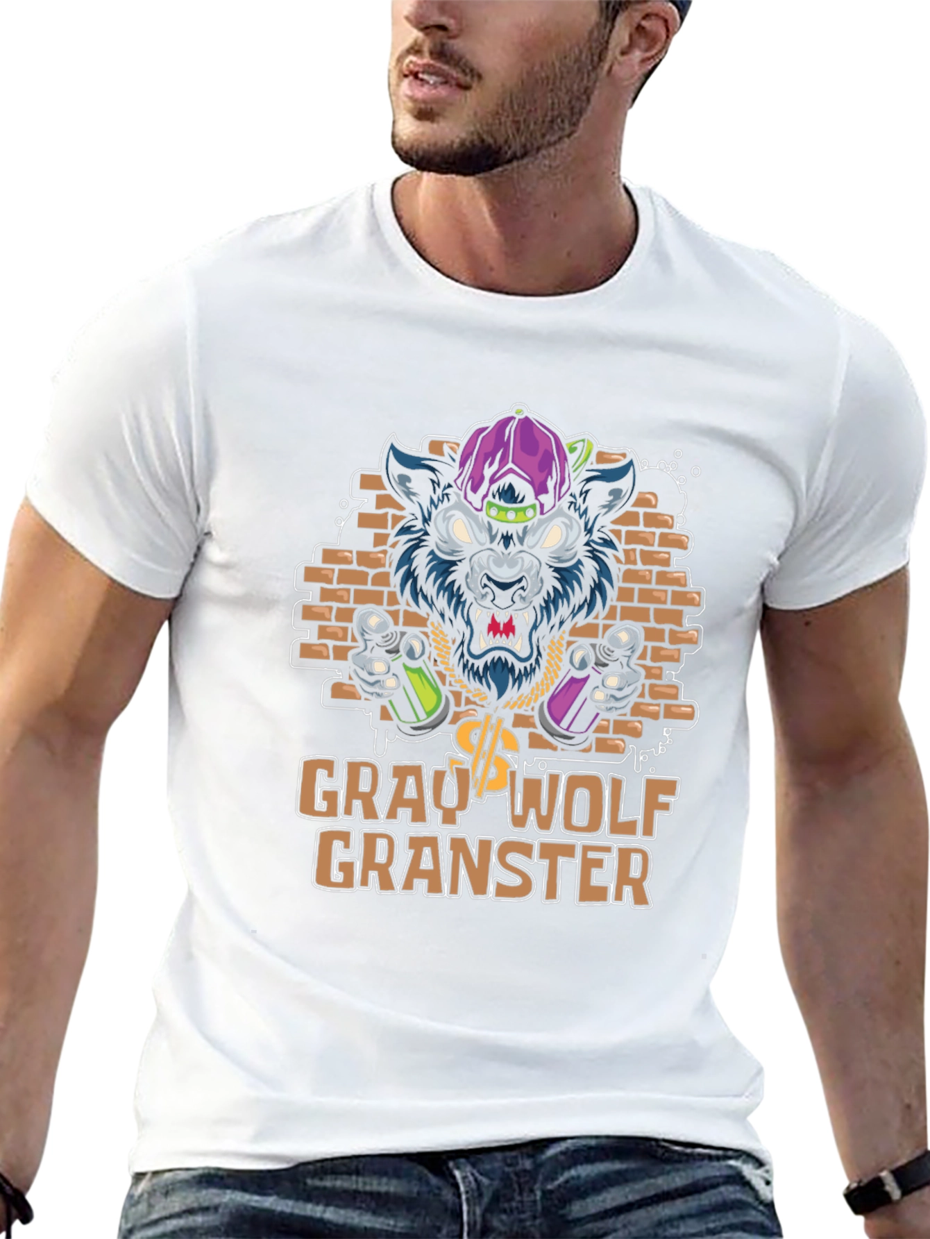 Gray Wolf Granster Graphic T-Shirt