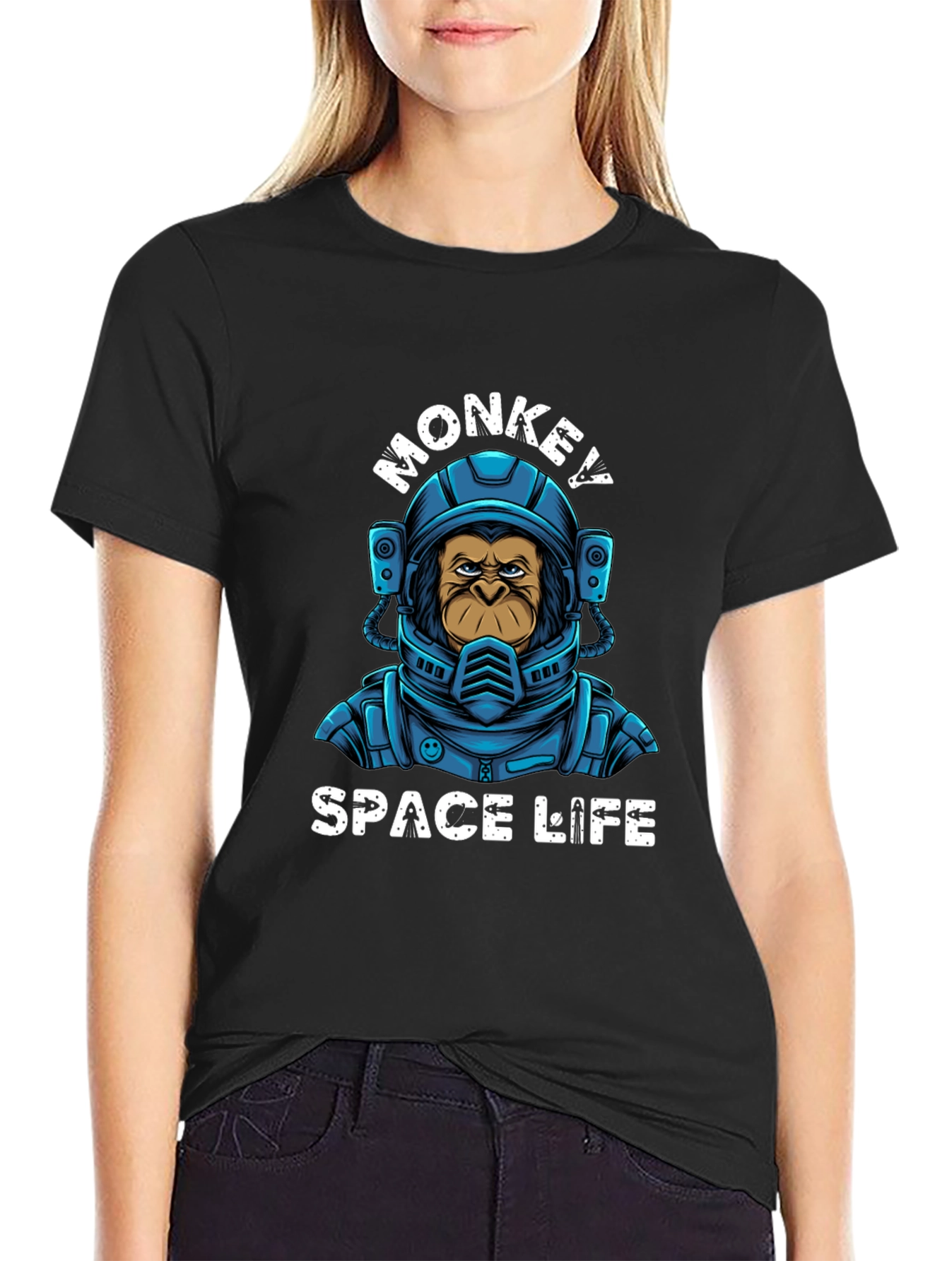 Monkey Space Life Graphic T-Shirt