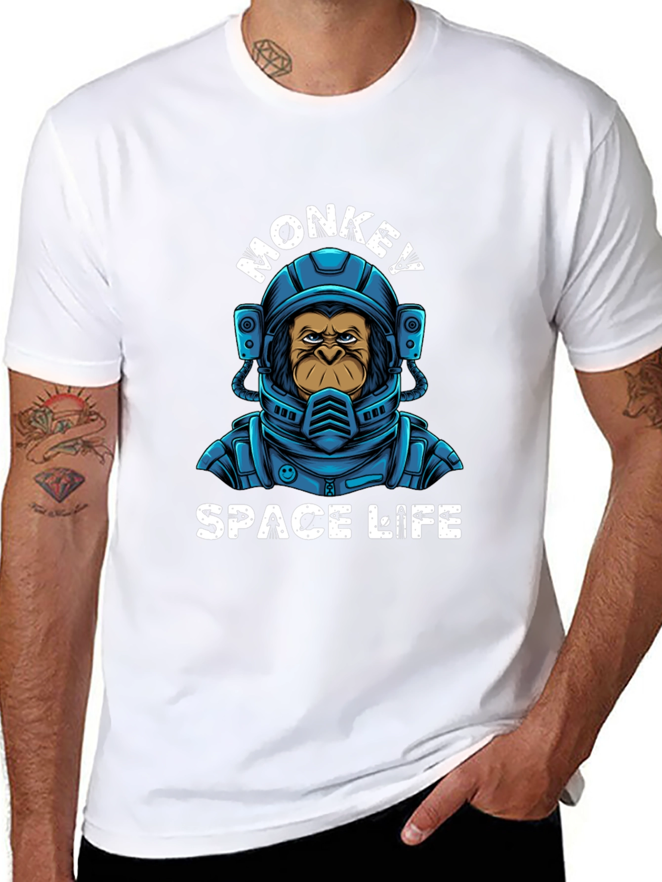 Monkey Space Life Graphic T-Shirt
