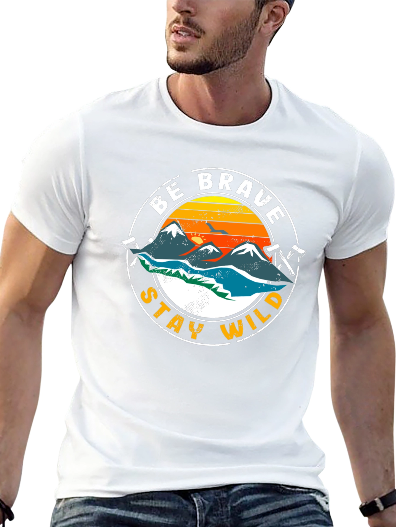 Be Brave Stay Wild Graphic T-Shirt - Adventure Tee
