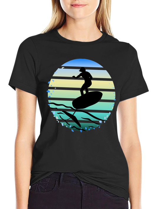 Surfing Silhouette Graphic Tee