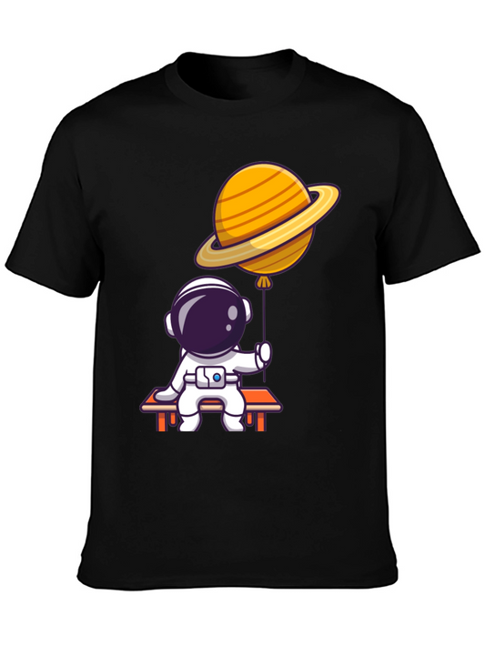 Astronaut & Planet Balloon Graphic T-Shirt