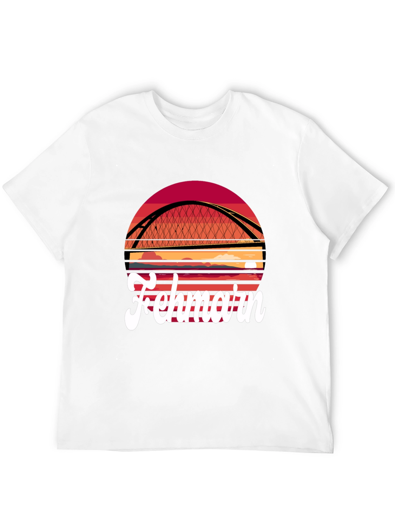 Fehmarn Bridge Graphic T-Shirt - Sunset Design