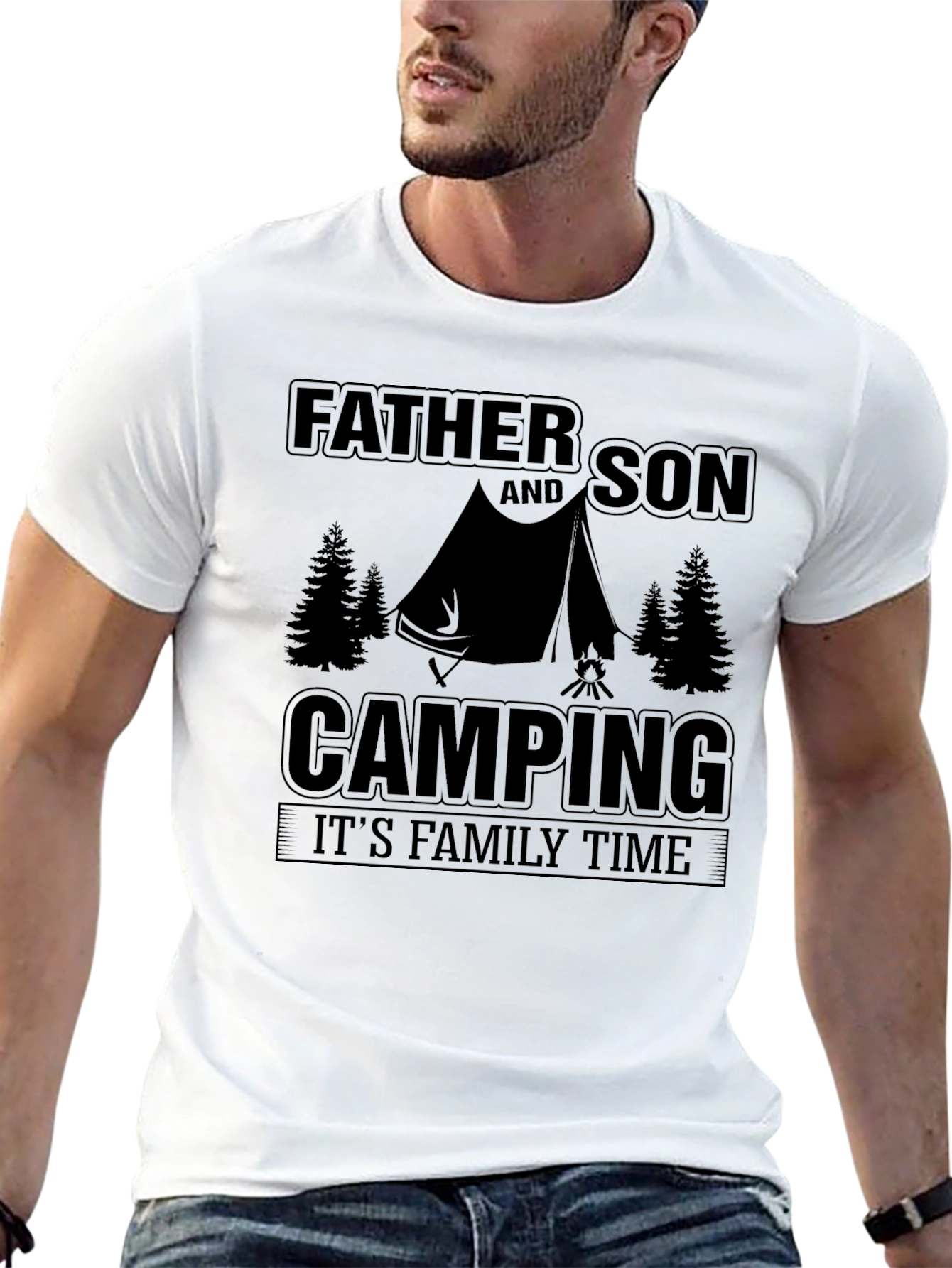 Father and Son Camping T-Shirt - Family Time Tee