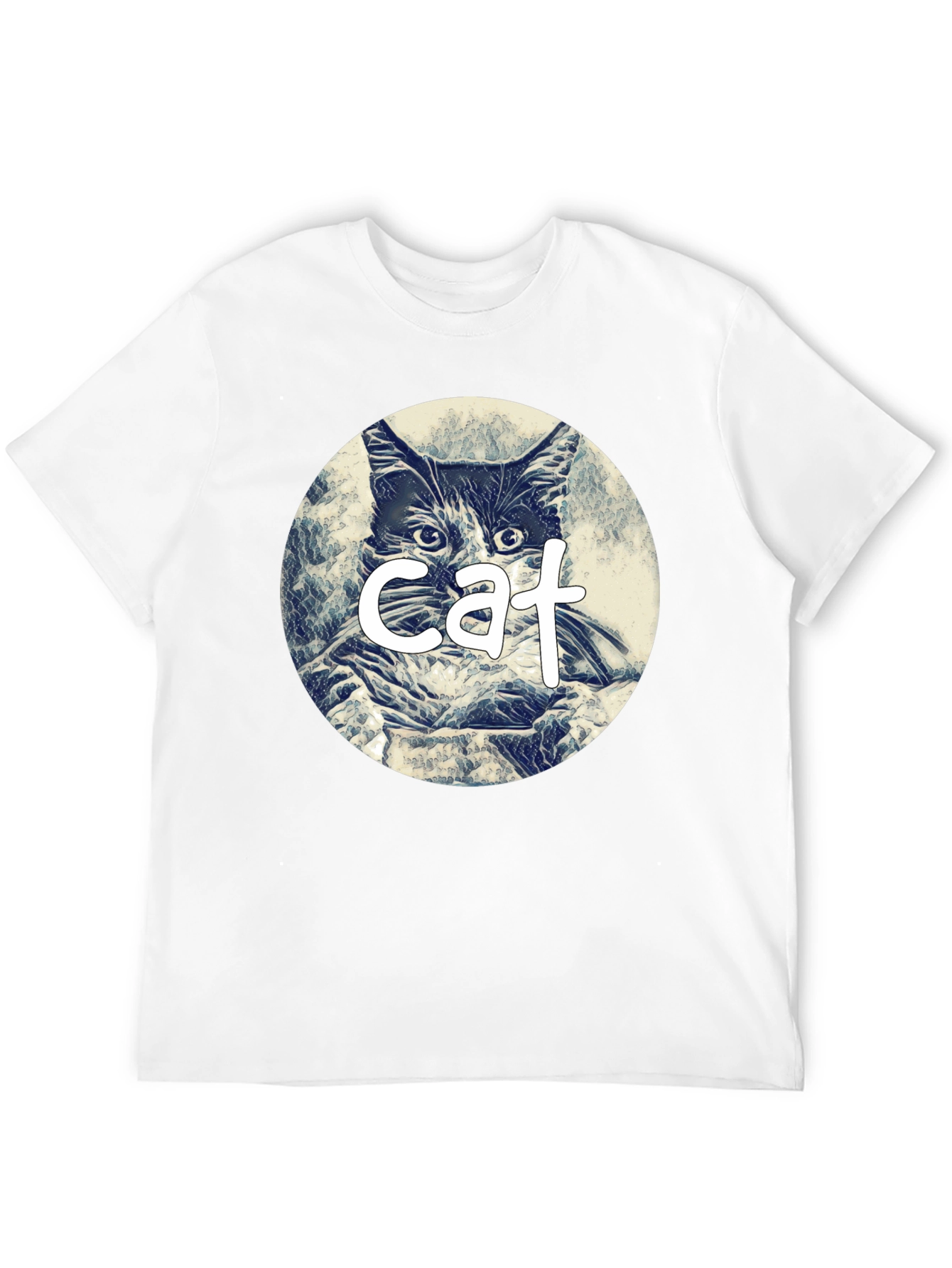 Cat Graphic Tee - Black Cotton Blend