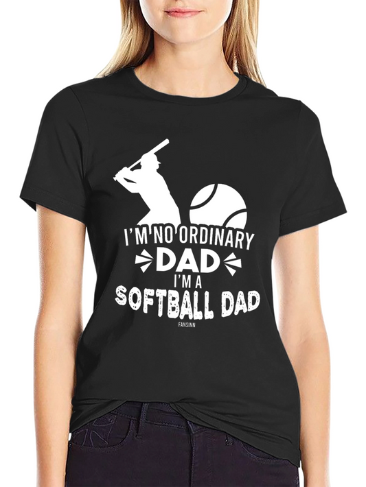 Softball Dad Graphic Tee - Black