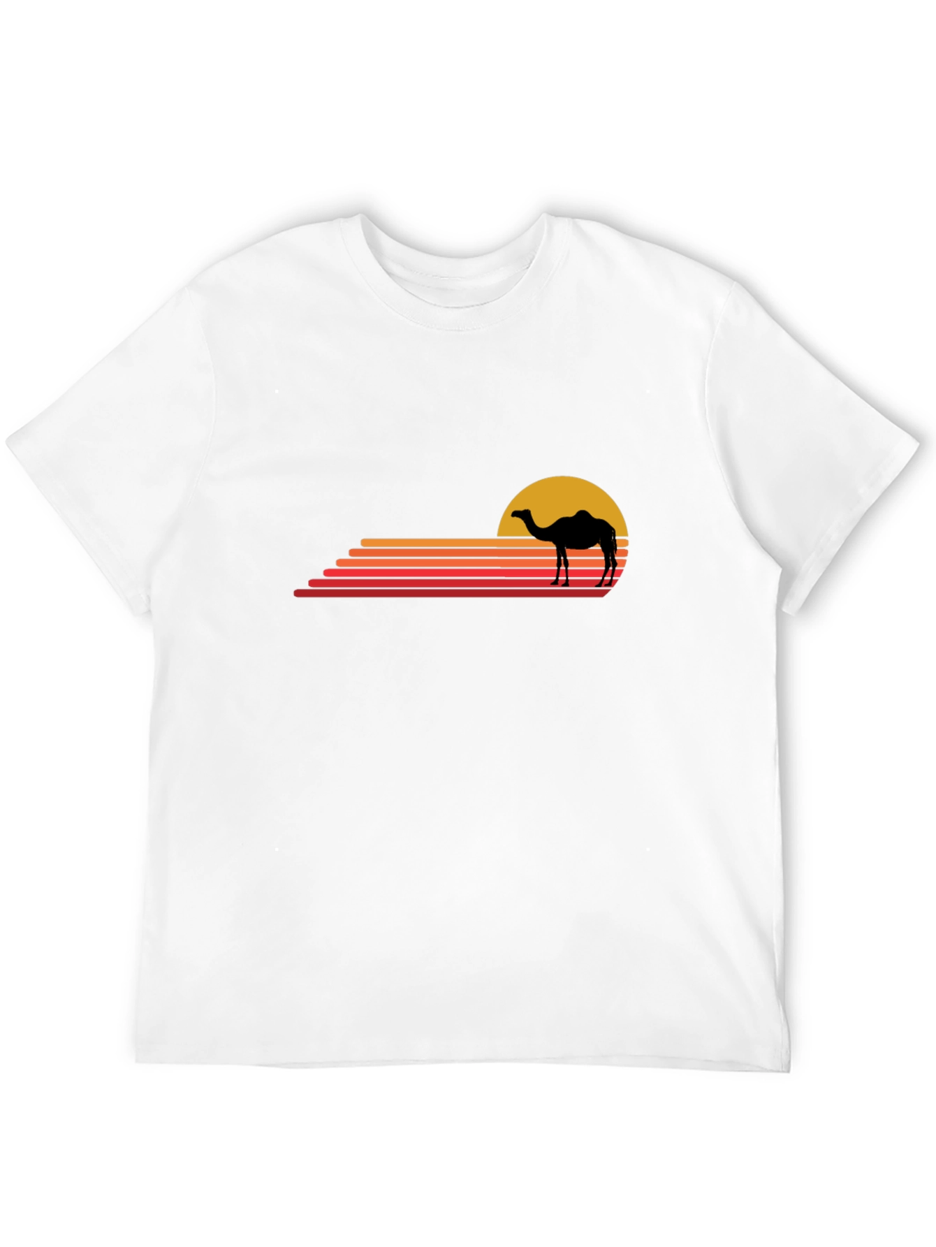 Retro Camel Sunset T-Shirt - Black