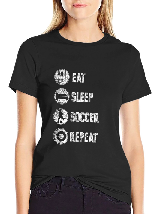 Eat Sleep Soccer Repeat Mens Black T-Shirt