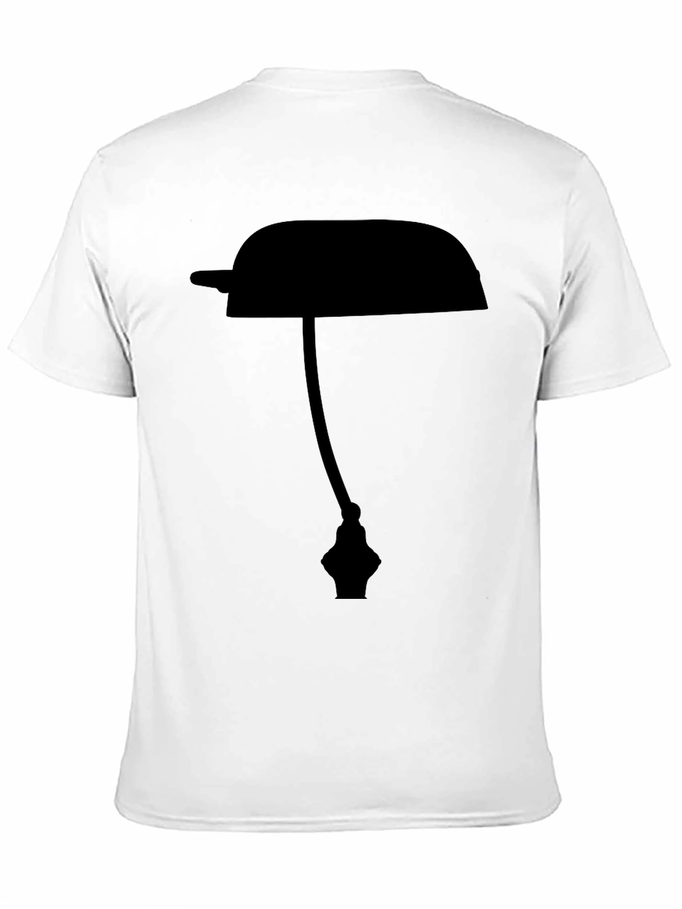 Black T-Shirt with Lamp Silhouette Design