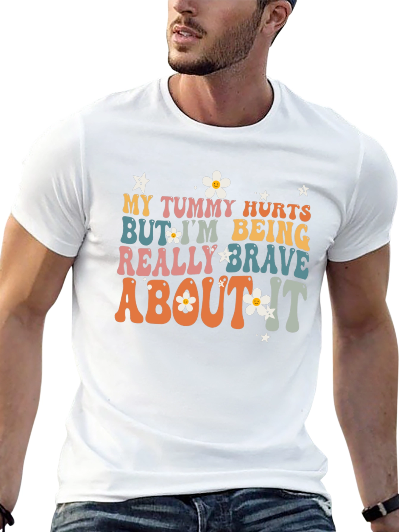 Funny Tummy Hurts Brave Graphic Tee