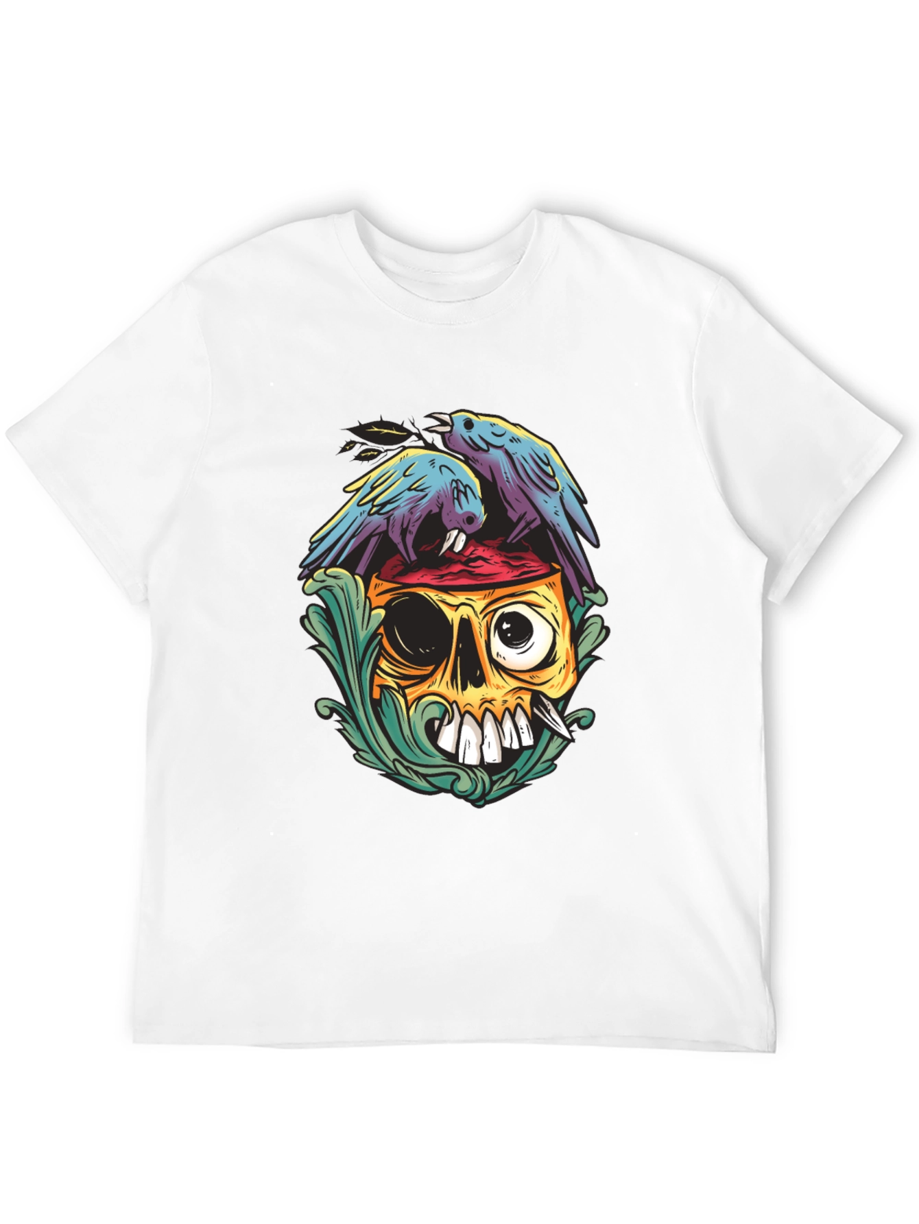 Skull & Raven Graphic Tee - Unique Art