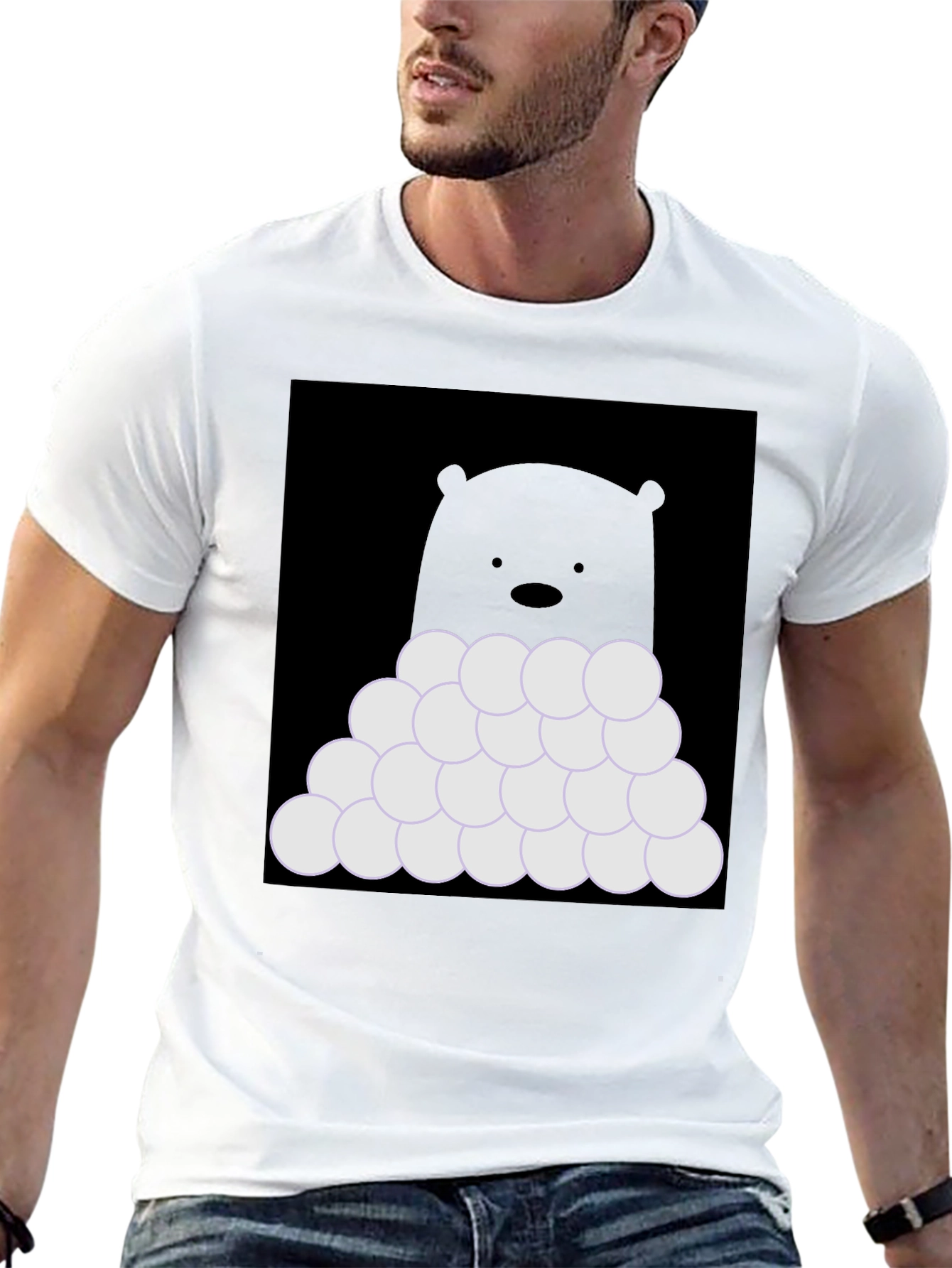 Bear with Snowballs T-Shirt - Soft Cotton Tee