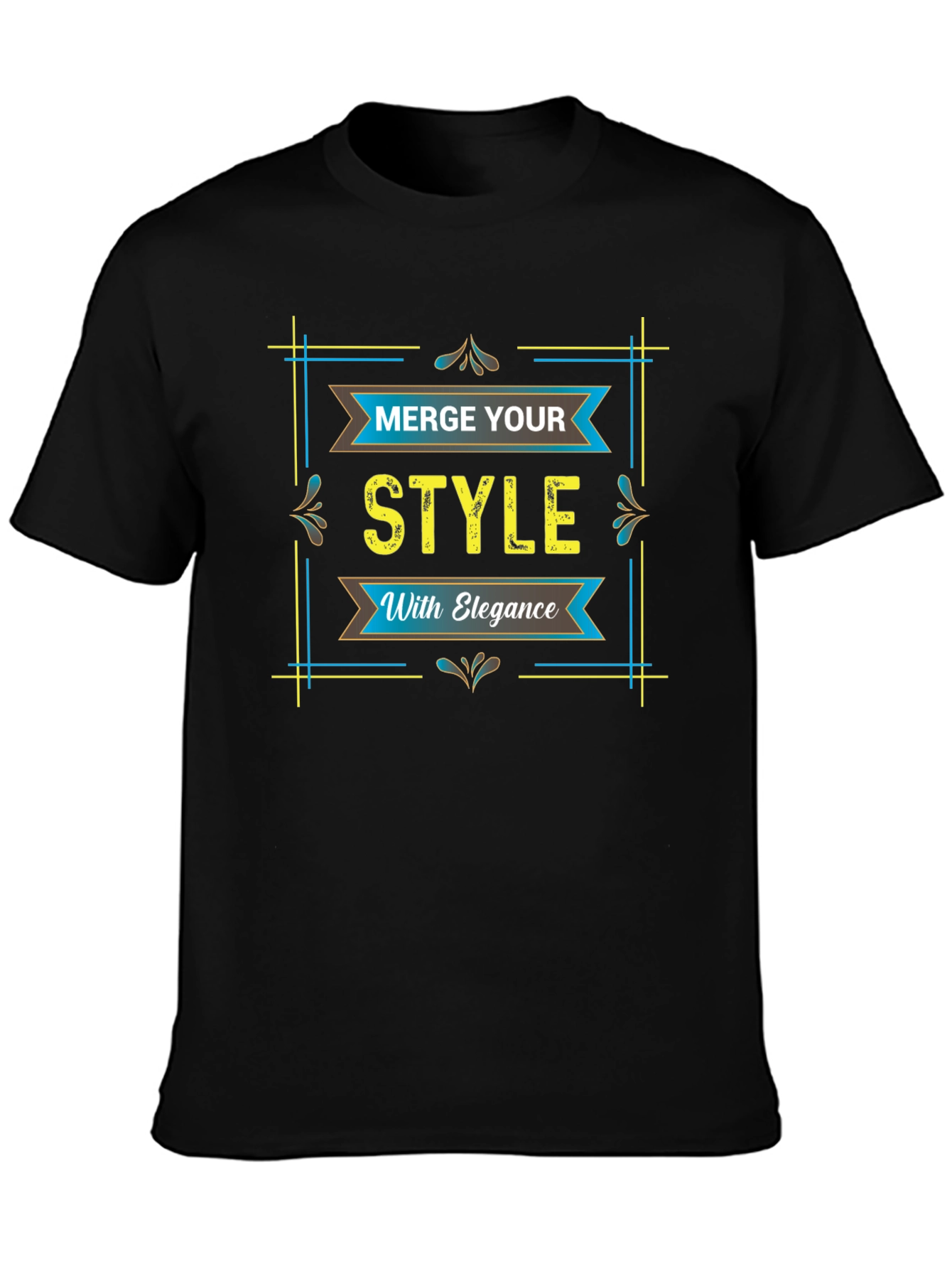 Stylish Black T-Shirt with Elegant Graphic Design