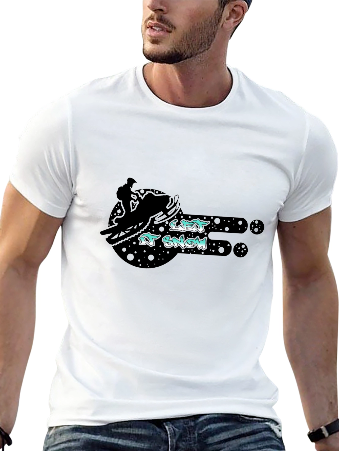 Let it Snow Snowmobile Graphic T-Shirt