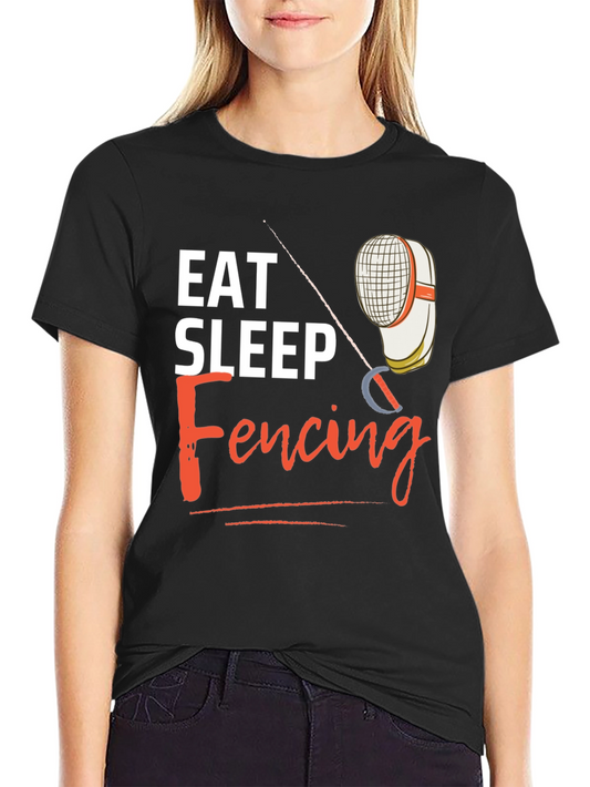 Eat Sleep Fencing T-Shirt - Black Graphic Tee