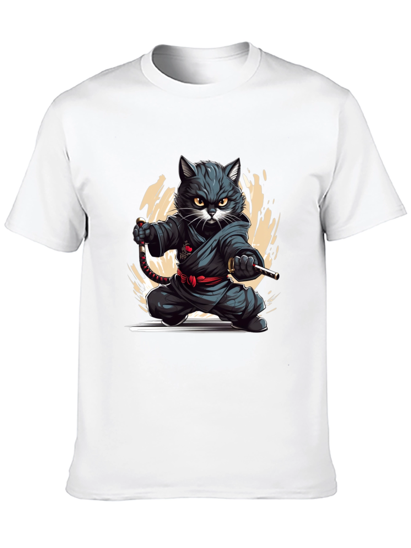 Ninja Cat Graphic Tee - Black T-Shirt