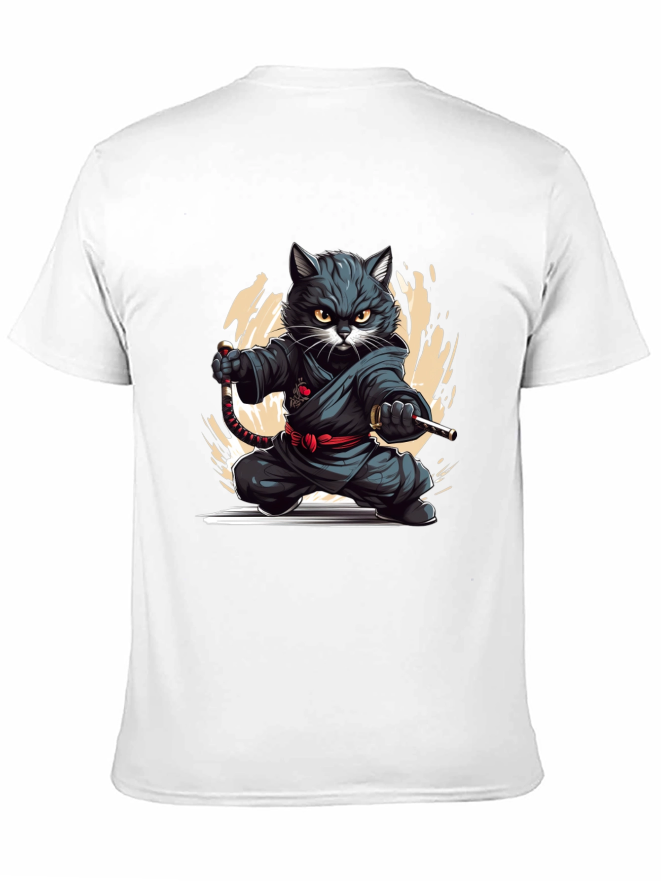 Ninja Cat Graphic Tee - Black T-Shirt