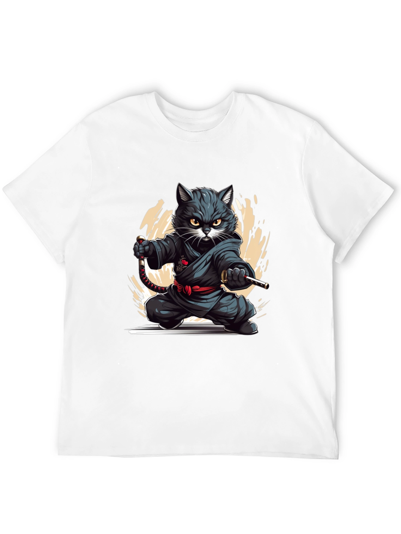 Ninja Cat Graphic Tee - Black T-Shirt