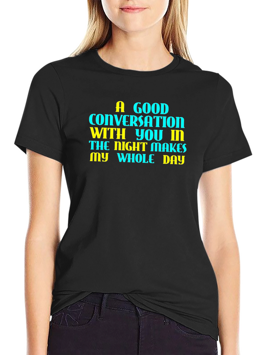 A Good Conversation Graphic Tee - Black