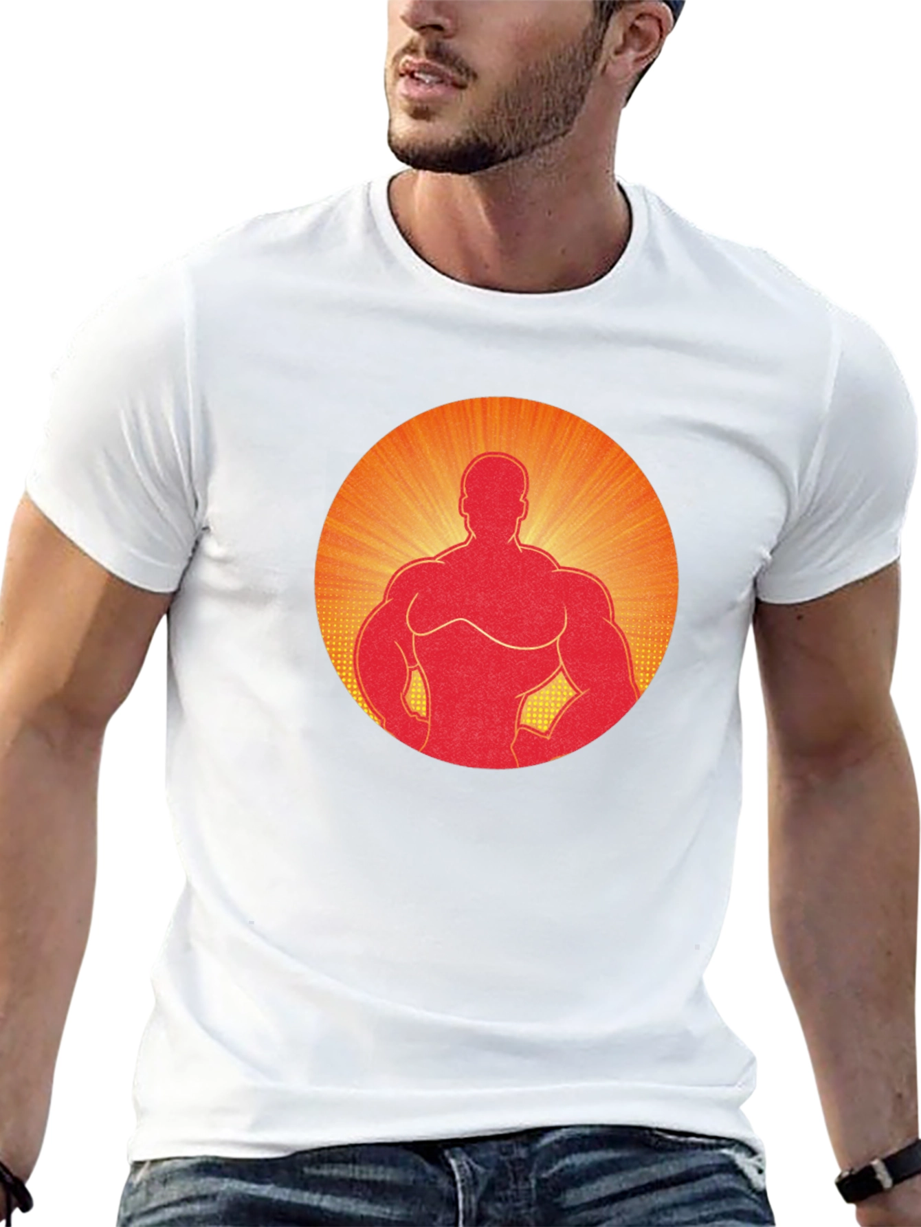 Muscle Man Graphic Tee - Black Cotton Blend