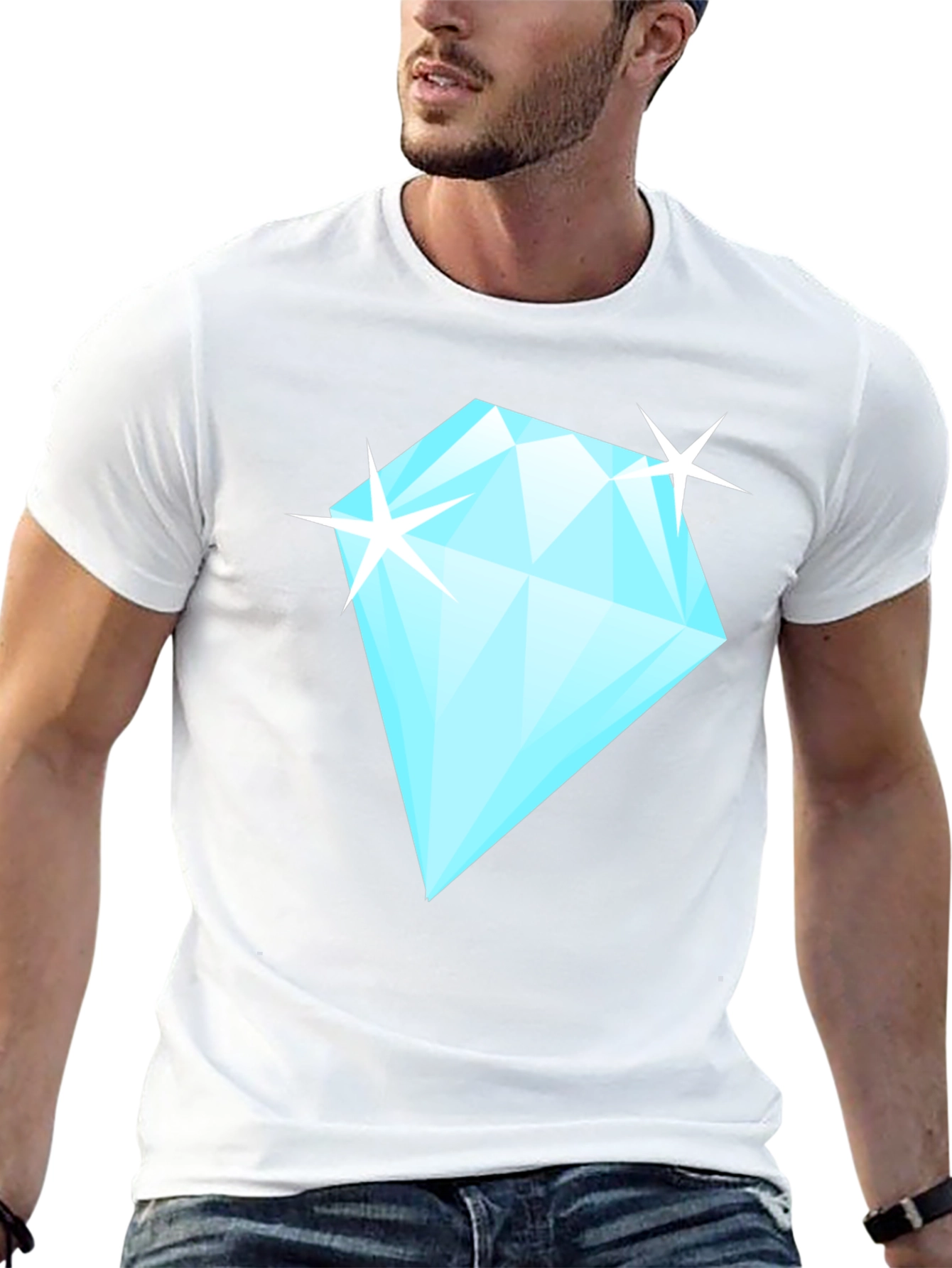 Diamond Sparkle Graphic Black T-Shirt