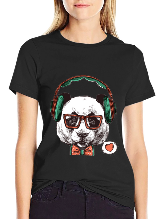 Hipster Panda Graphic Tee - Trendy Mens T-Shirt